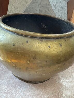 Antique Russian Pre Revolution Imperial Hallmark Brass Hand Rolled Hammered Vase